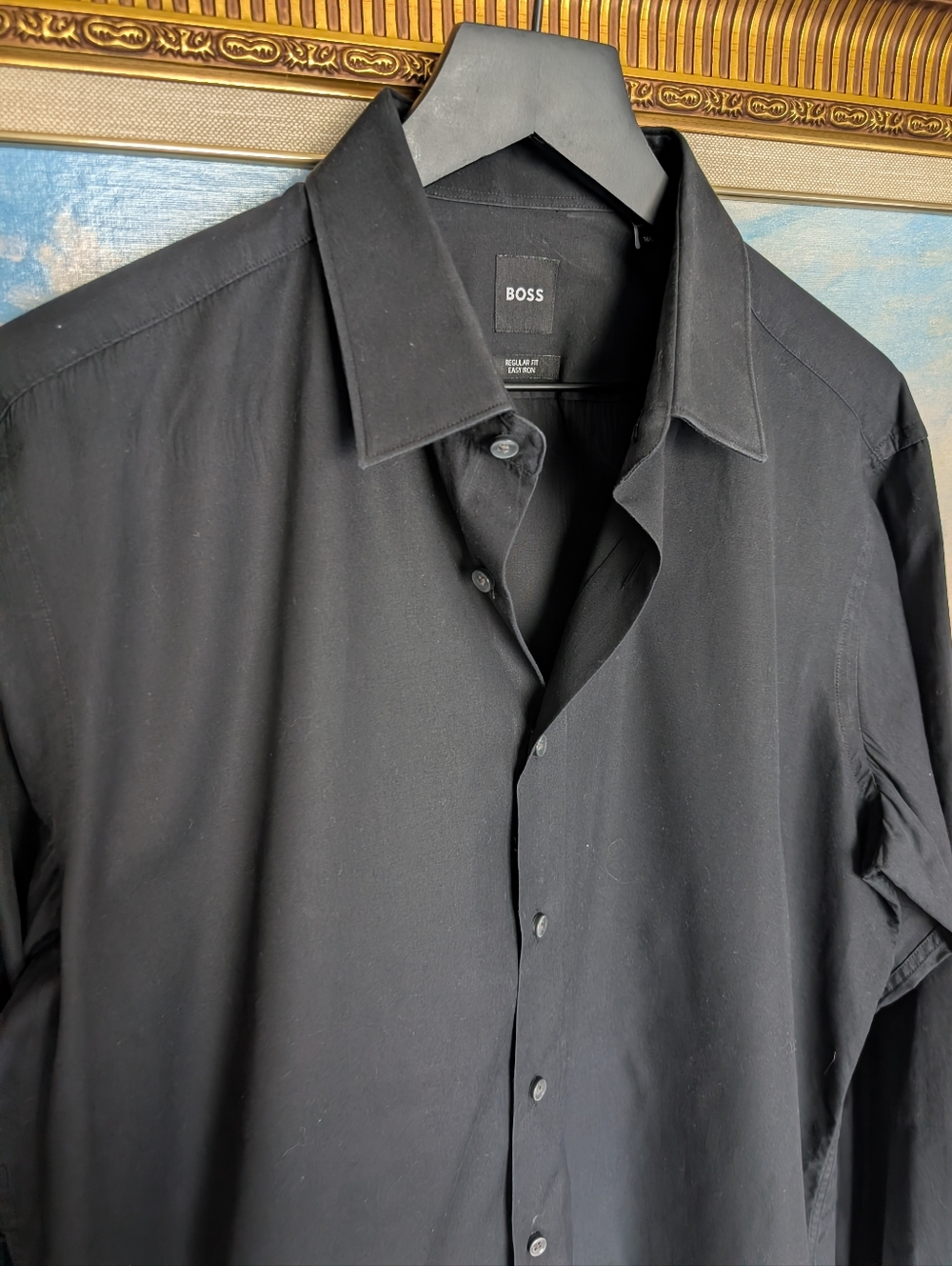 BOSS Men’s Black Classic Button-Up Shirt 16.5